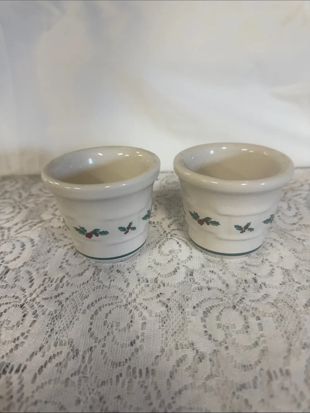 Longaberger Festive Holly Votive - Set of 2